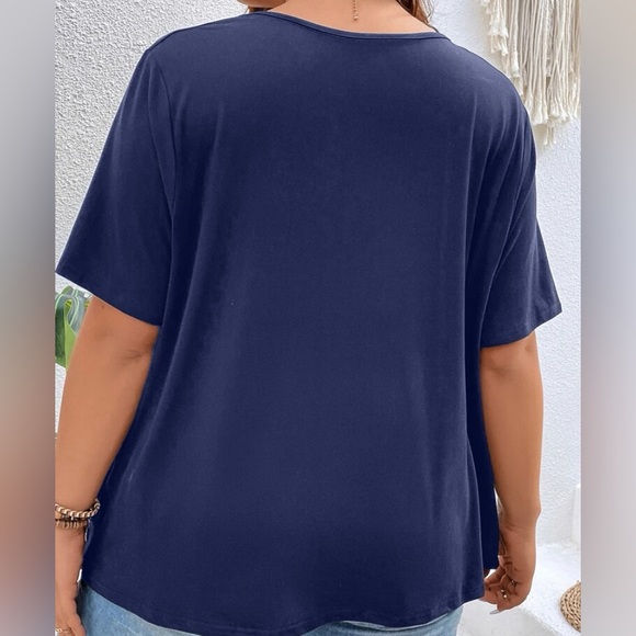 Plus size cowl neck cut-out tee - Picture 2 of 3